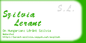 szilvia lerant business card