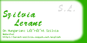 szilvia lerant business card